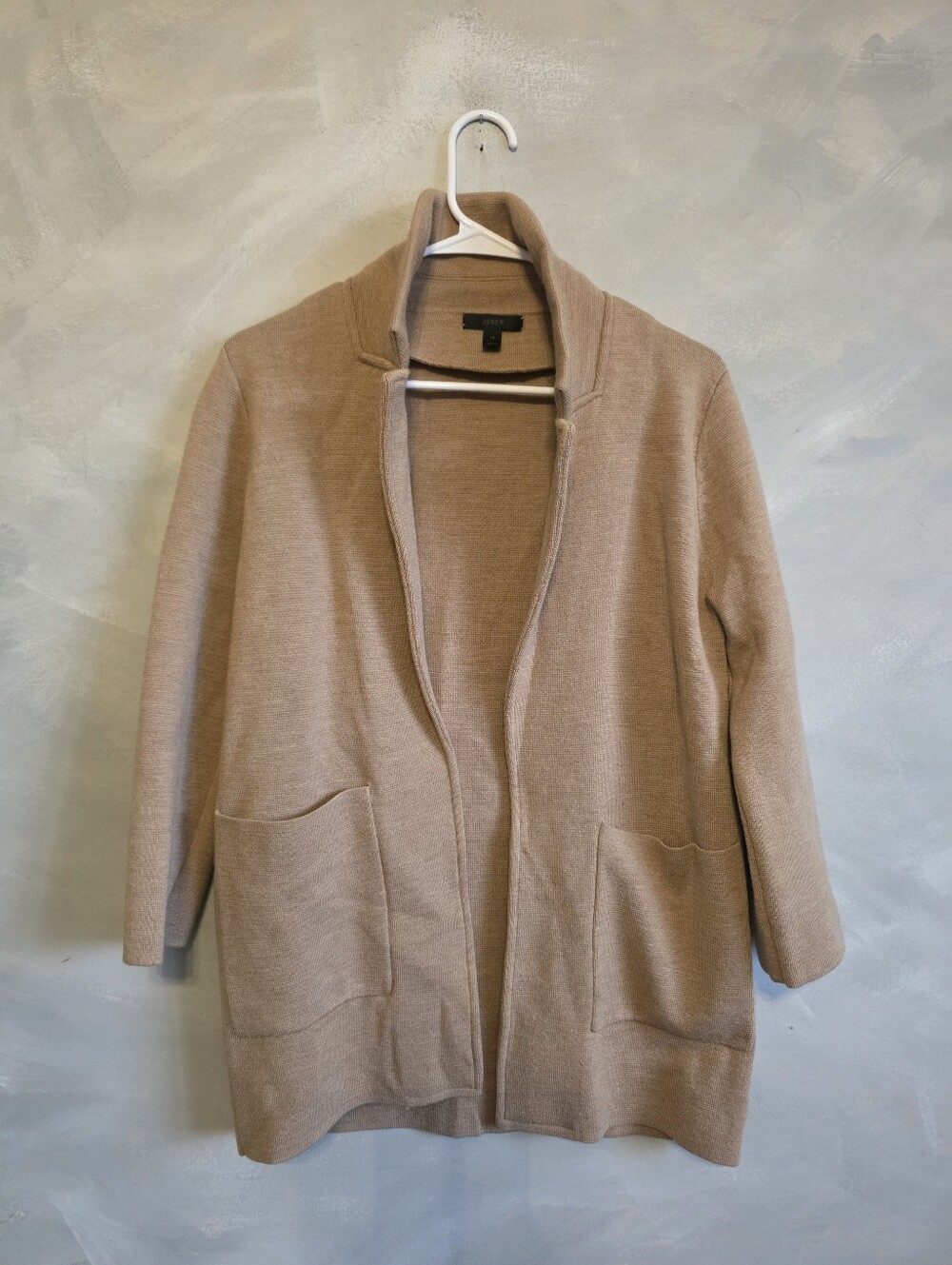 J Crew Sophie Merino Wool Open Front Sweater Blazer Women’s Cardigan XS Shacket